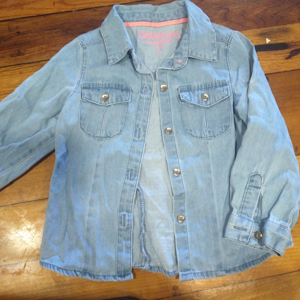 Osh gosh denim style shirt 3t EUC